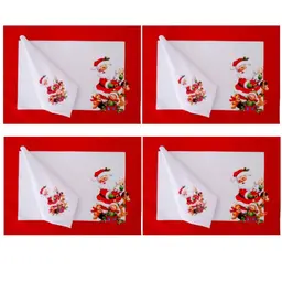 Jogo Americano 4 peças + guardanapo Papai Noel mesa posta