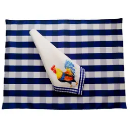 Jogo Americano 6 peças + guardanapo Galo mesa posta