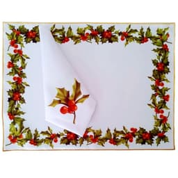 Jogo Americano 6 peças + guardanapo Natalino mesa posta