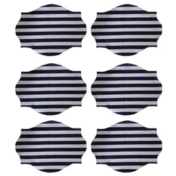 Jogo Americano 6 peças 50x37 Listrado retangular tecido