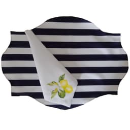 Jogo Americano 6 peças com guardanapo mesa posta de Limão