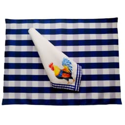 Kit 2 guardanapo + 2 lugar americano estamp decorativo Galo