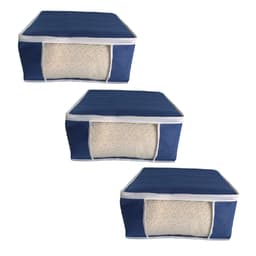 Kit 3 Organizadores G de Cobre-leito TNT Azul Visor PVC