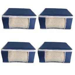 Kit 4 Organizadores G de Mala TNT Azul Visor PVC luxo zíper