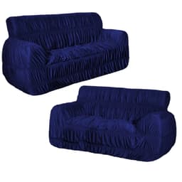 Kit Capa p Sofá 2 e 3 Lugares protege premium tecido Azul M.