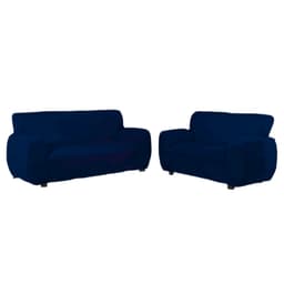 Kit Capa p Sofá 2 e 3 Lugares protege premium tecido Azul Ms