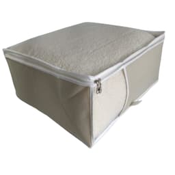 Organizador Nécessaire Tam G Nylon PVC Creme com zíper