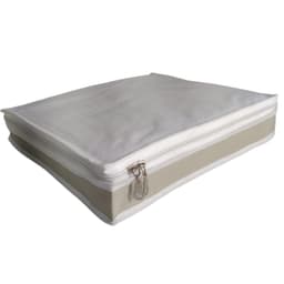 Protetor p/ viagem Tam PP Nylon PVC Creme c/ zíper luxo