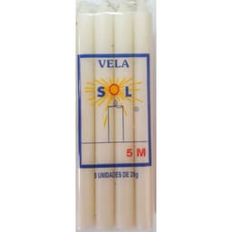 Vela Palito Tradicional Branca Nº 5M Kit c/24 maços de 8un
