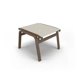 Apoio de Pé Riviera Alumínio Marrom Tela Bege