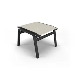 Apoio de Pé Riviera Alumínio Preto Tela Bege