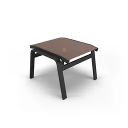 Apoio de Pé Riviera Alumínio Preto Tela Marrom