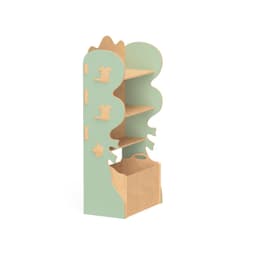 Estante Livreiro Infantil de Encaixe com Organizador de Brinquedos Natureza Verde