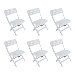 Conjunto com 6 Cadeiras Dobravél Ripada Diamantina Branco
