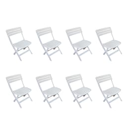 Conjunto com 8 Cadeiras Dobravél Ripada Diamantina Branco