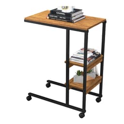 Mesa Lateral Fit Canela Rústico e Preta