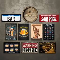 Kit 10 Placas Decorativas Bebidas Cervejas Frases Bar Mdf