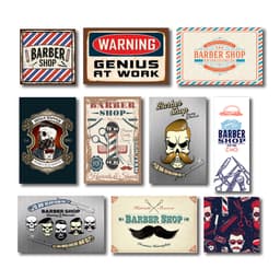 Kit 10 Placas Decorativas Mdf Barbearia Barber Shop