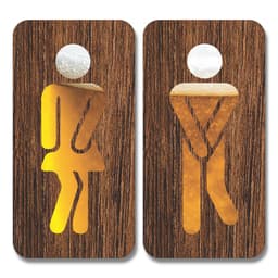 Kit 2 Placas Sinalização Banheiro Feminino Masculino 20x10cm