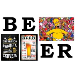 Kit 3 Placas Decorativas Cervejas Bebidas C/ Letras BEER