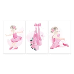 Kit 3 Quadros Bailarinas Infantil Bebe Quarto Menina Placas
