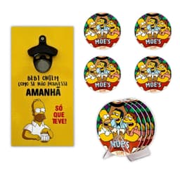 Kit 4 Porta Copos Bebidas Com Suporte + Abridor de Garrafas