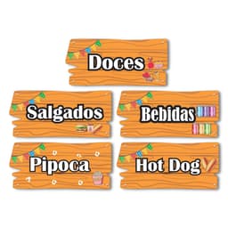 Kit 5 Placas Festa Junina Nomes de Barracas Sinalizaes