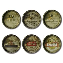 Kit 6 Placas Decorativas Mdf Bebidas Cervejas 30 cm redondas