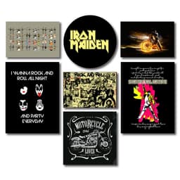 Kit 7 Placas Decorativas Música Rock Moto Mdf