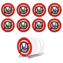 Kit 8 Bolachas Porta Copos Duff Em Plástico Com Suporte