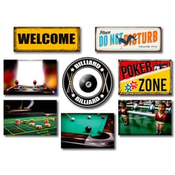 Kit 8 Placas Decorativas Jogos e Frases Mdf