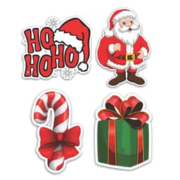 Kit Natal 4 Placas Decorativas Enfeite Presente Papai Noel