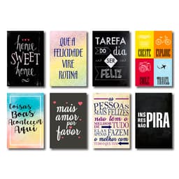 Kit Placas Decorativas Frases Mdf - 8 Placas