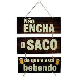 Placa Decorativa Frases Bebidas Cerveja Com Corda 70x40 Cm
