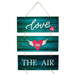 Placa Decorativa Frases Love Com Corda 70x40 Cm
