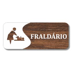 Placa Sinalização de Fraldário Banheiro 25x10 cm