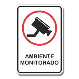 Placa de Sinalização Ambiente Monitorado Câmeras 20x30 cm