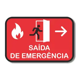 Placa de Sinalização Aviso Saída de Emergência 20x13 cm