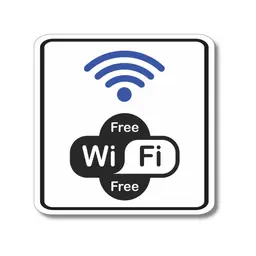 Placa de Sinalização Aviso Wifi Free 15x15 cm