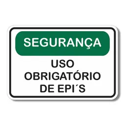 Placa de Sinalização Segurança Uso Obrigatório EPIs 20x30 cm