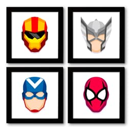 Quadro Decorativo Composê 40x40 Cm Infantil Vingadores