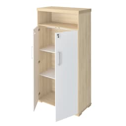 Armário de Escritório Thomas 2 PT Carvalho e Branco 173 cm