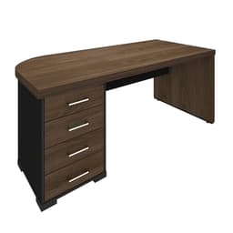 Mesa de Escritório Executiva 4 GV Lado Esquerdo Marrom e Preta