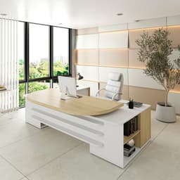 Mesa de Escritório Presidente Tebis 2 PT 4 GV Carvalho e Branca