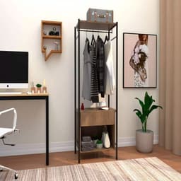 Guarda Roupa Solteiro Closet Industrial 67cm Berlim Demolição/Preto - Artefamol