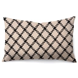 Capa de Almofada com Zíper Neutro Algodão Bege e Preta 45x30 cm