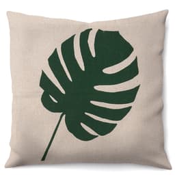 Capa de Almofada com Zíper Neutro V Algodão Bege e Verde 40x40 cm