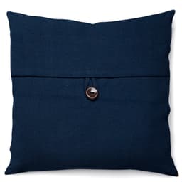 Capa de Almofada com Zíper Solid Botão Algodão Azul Marinho 40x40 cm