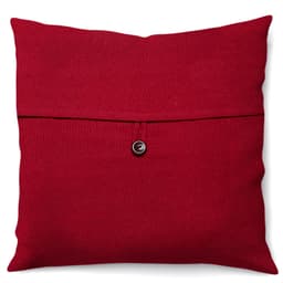 Capa de Almofada com Zíper Solid Botão Algodão Bordô 40x40 cm