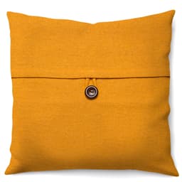 Capa de Almofada com Zíper Solid Botão Algodão Mostarda 40x40 cm